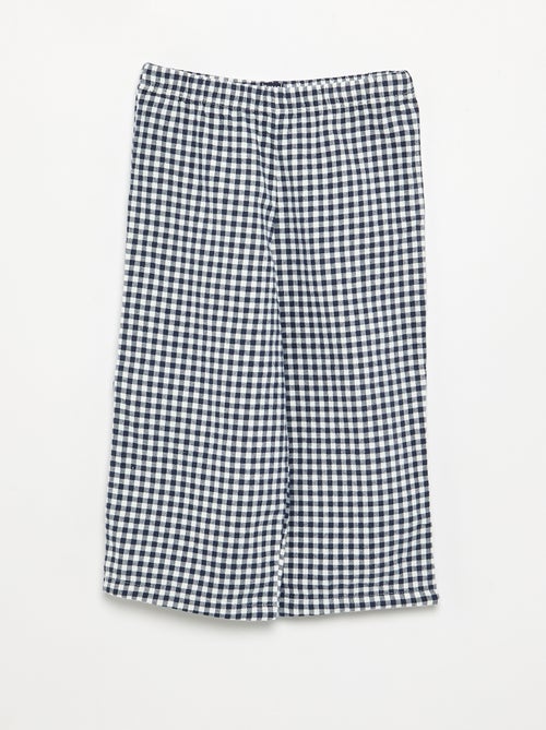 Pyjama 2 pièces en flanelle - Haut boutonné + pantalon - Kiabi