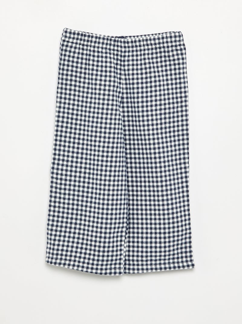 Pyjama 2 pièces en flanelle - Haut boutonné + pantalon Gris - Kiabi