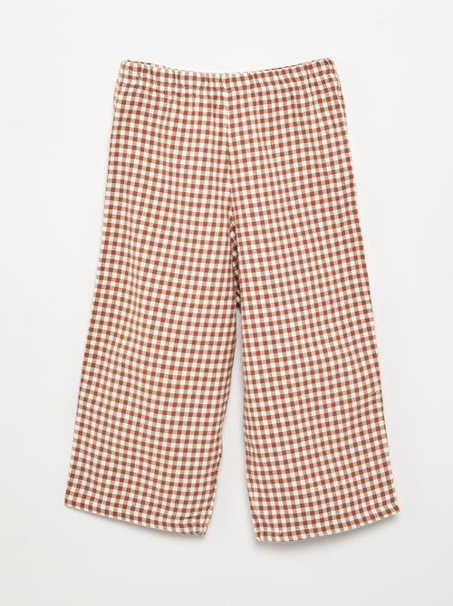 Pyjama 2 pièces en flanelle - Haut boutonné + pantalon - Kiabi