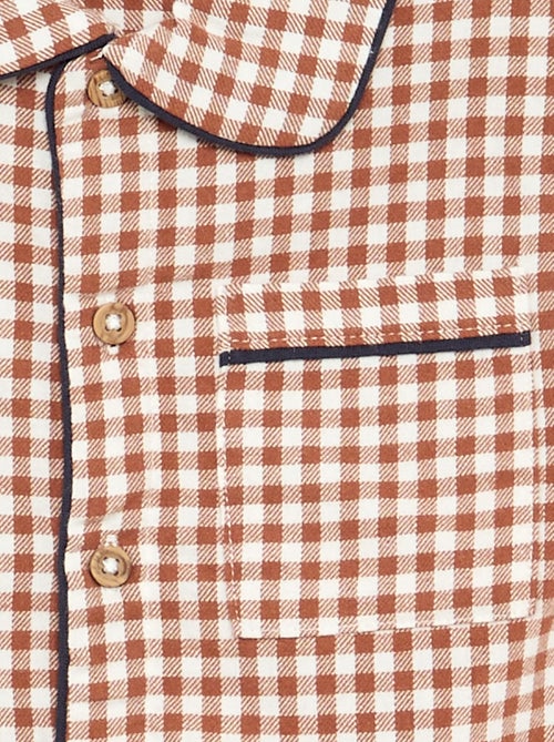 Pyjama 2 pièces en flanelle - Haut boutonné + pantalon - Kiabi
