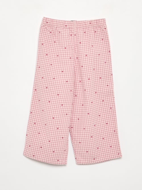 Pyjama 2 pièces en flanelle - Haut boutonné + pantalon - Kiabi