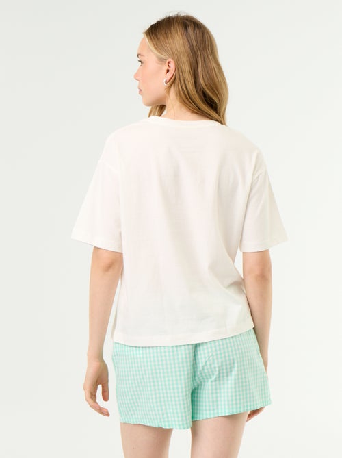 Pyjama 2 pièces en jersey de coton - T-shirt + short - Kiabi