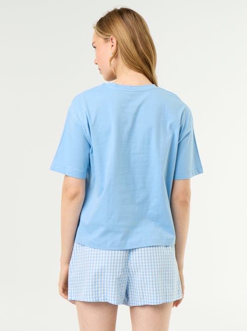 Pyjama 2 pièces en jersey de coton - T-shirt + short - Kiabi