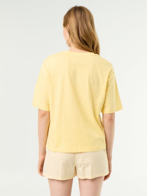 Pyjama 2 pièces en jersey de coton - T-shirt + short - Kiabi