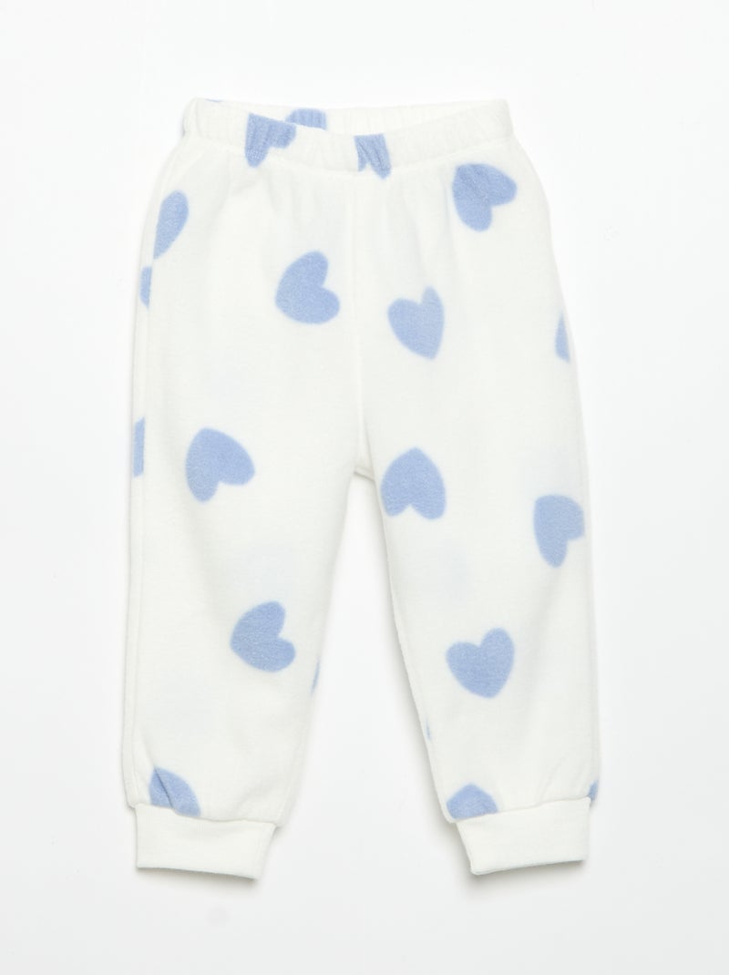 Pyjama 2 pièces en polaire Blanc - Kiabi