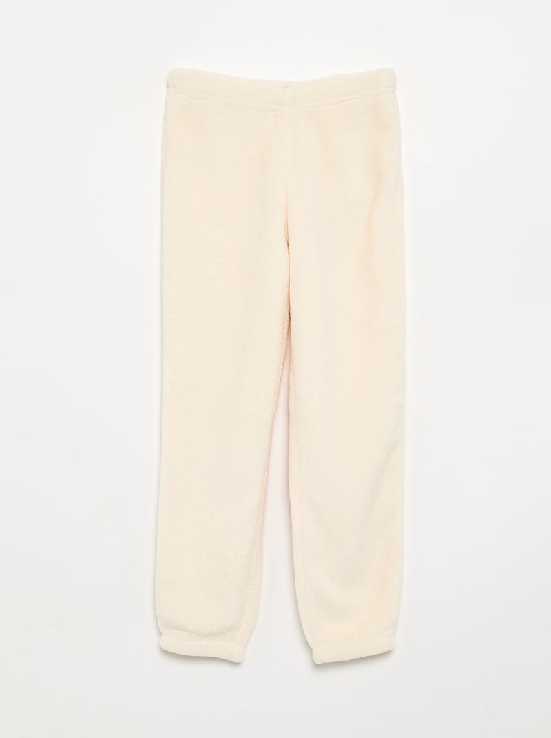 Pyjama 2 pièces en polaire corail - Sweat + pantalon Rose - Kiabi