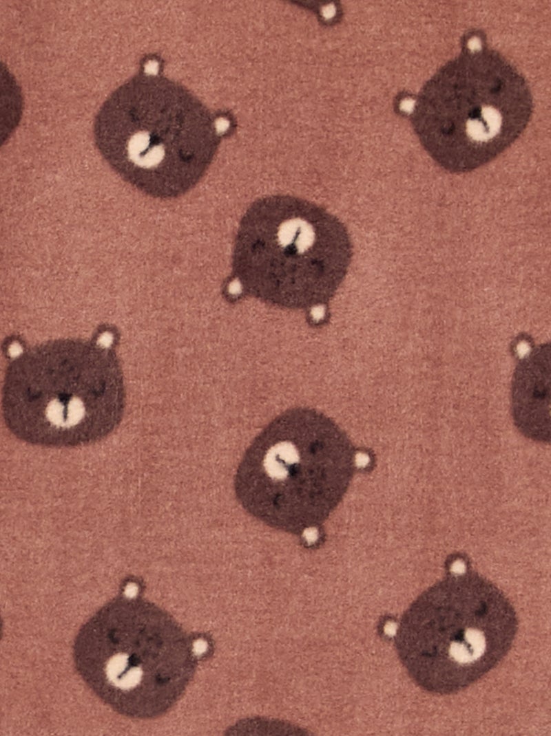 Pyjama 2 pièces en polaire Marron - Kiabi