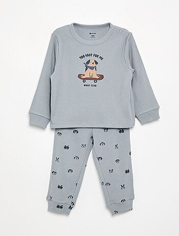 Pyjama 2 pièces en rib imprimé