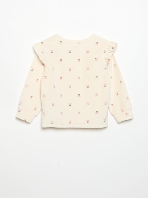 Pyjama 2 pièces en velours - Sweat avec volants aux emmanchures + pantalon - Kiabi Pyjama 2 pièces en velours - Sweat avec volants aux emmanchures + pantalon - Kiabi