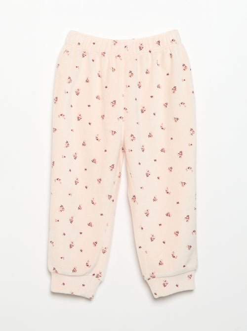 Pyjama 2 pièces en velours - Sweat avec volants aux emmanchures + pantalon - Kiabi Pyjama 2 pièces en velours - Sweat avec volants aux emmanchures + pantalon - Kiabi