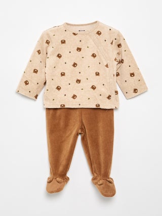 Pyjama 2 pièces en velours