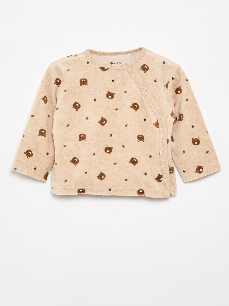 Pyjama 2 pièces en velours Marron - Kiabi