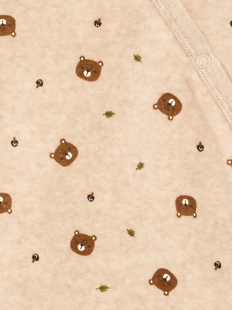 Pyjama 2 pièces en velours Marron - Kiabi