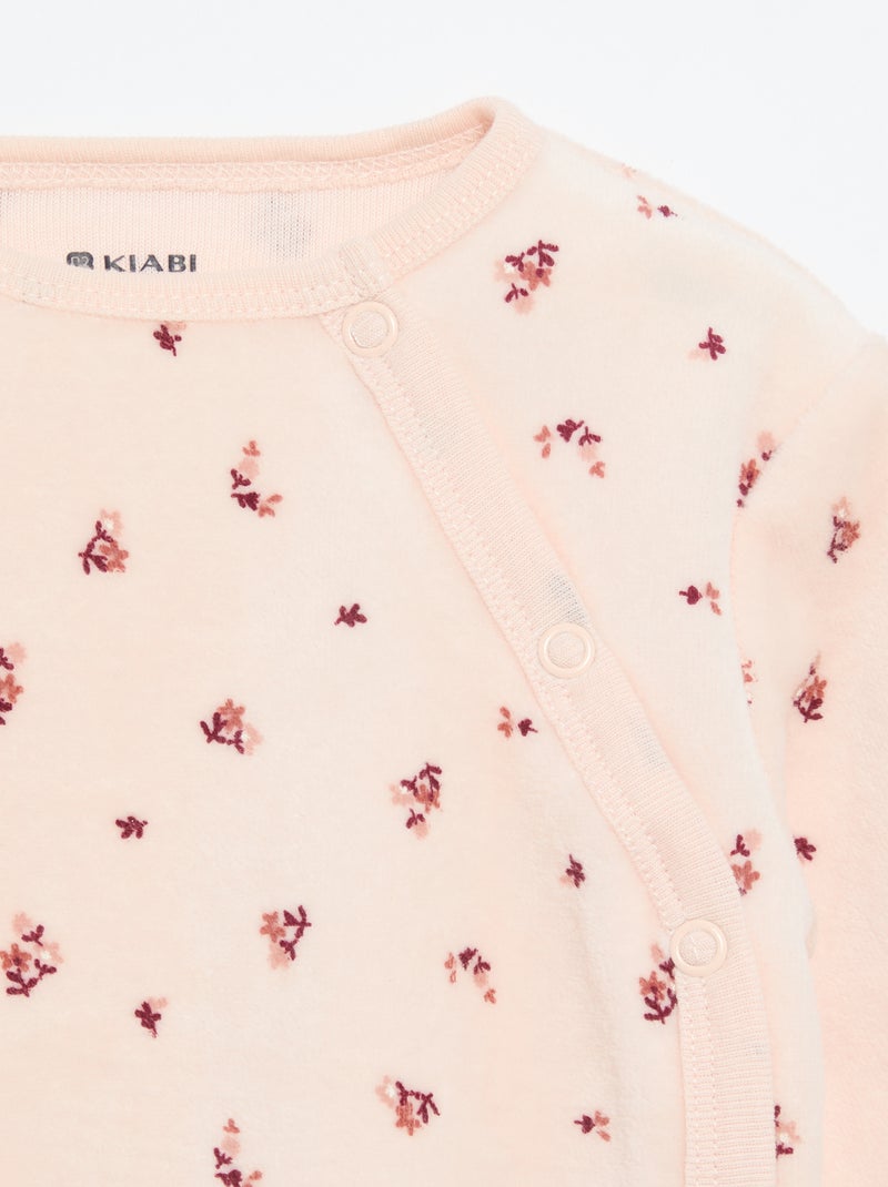 Pyjama 2 pièces en velours Rose - Kiabi