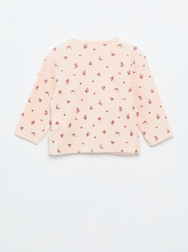 Pyjama 2 pièces en velours Rose - Kiabi