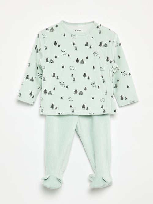 Pyjama 2 pièces en velours - Kiabi