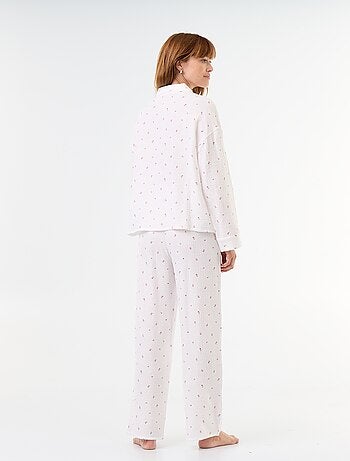 Pyjama 2 pièces fleuri - en gaze de coton