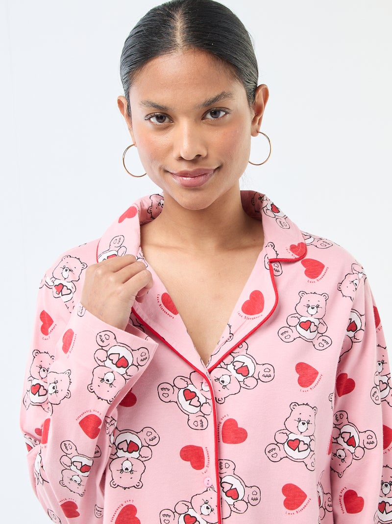 Pyjama 2 pièces imprimé 'Bisounours' Rose - Kiabi