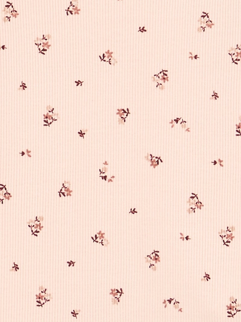Pyjama 2 pièces imprimé en rib Rose - Kiabi