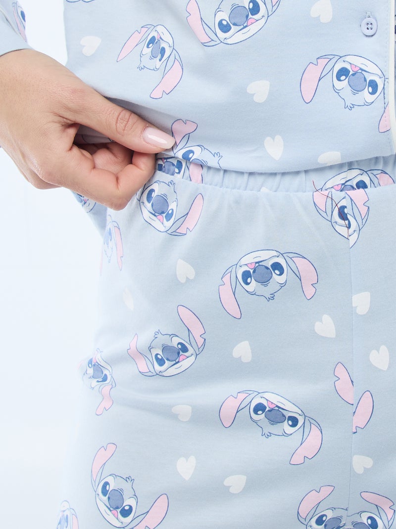 Pyjama 2 pièces imprimé 'Stitch' Bleu - Kiabi