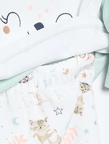 Pyjama 2 pièces 'Petit Béguin' - T-shirt à manches longues + pantalon avec pieds