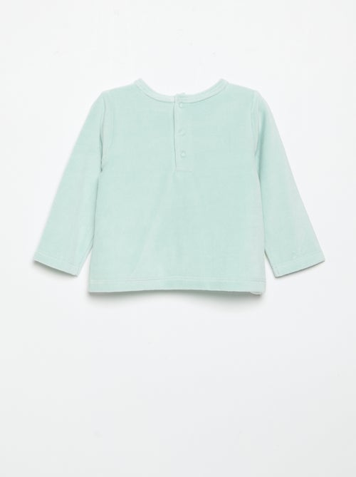 Pyjama 2 pièces 'Petit Béguin' - T-shirt à manches longues + pantalon avec pieds - Kiabi