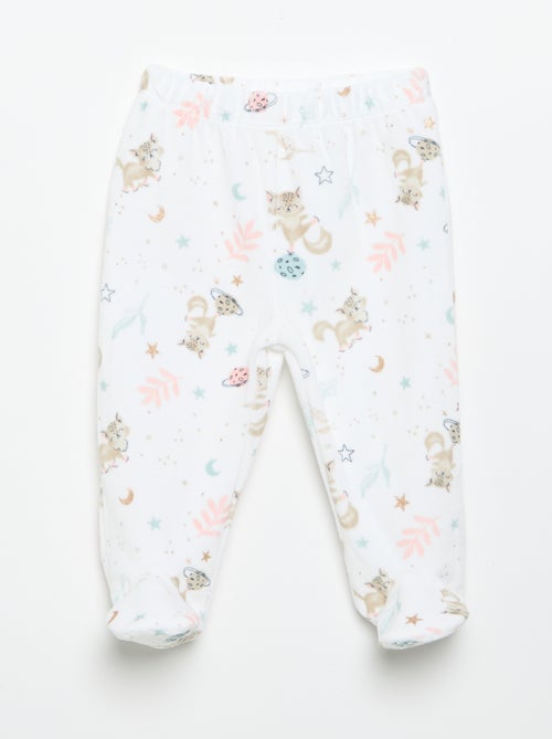 Pyjama 2 pièces 'Petit Béguin' - T-shirt à manches longues + pantalon avec pieds - Kiabi