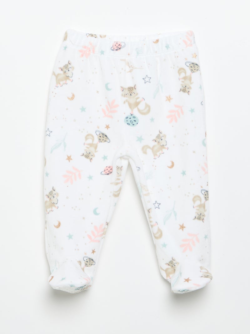 Pyjama 2 pièces 'Petit Béguin' - T-shirt à manches longues + pantalon avec pieds Vert - Kiabi