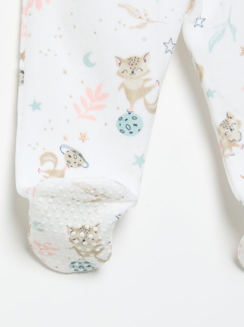 Pyjama 2 pièces 'Petit Béguin' - T-shirt à manches longues + pantalon avec pieds - Kiabi