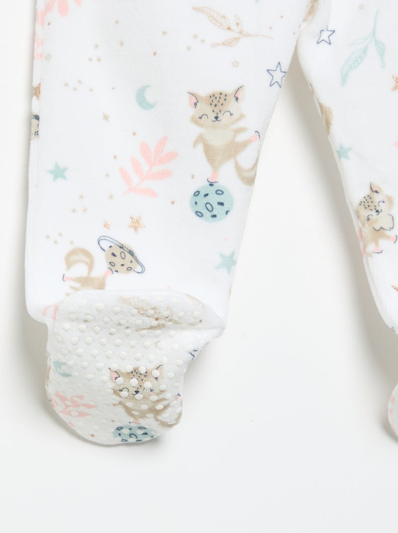 Pyjama 2 pièces 'Petit Béguin' - T-shirt à manches longues + pantalon avec pieds Vert - Kiabi
