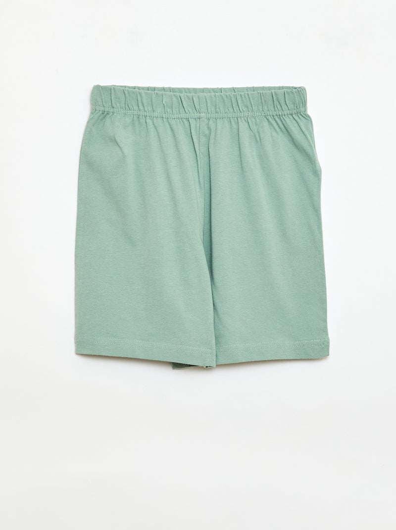 Pyjama 2 pièces short + T-shirt Vert - Kiabi