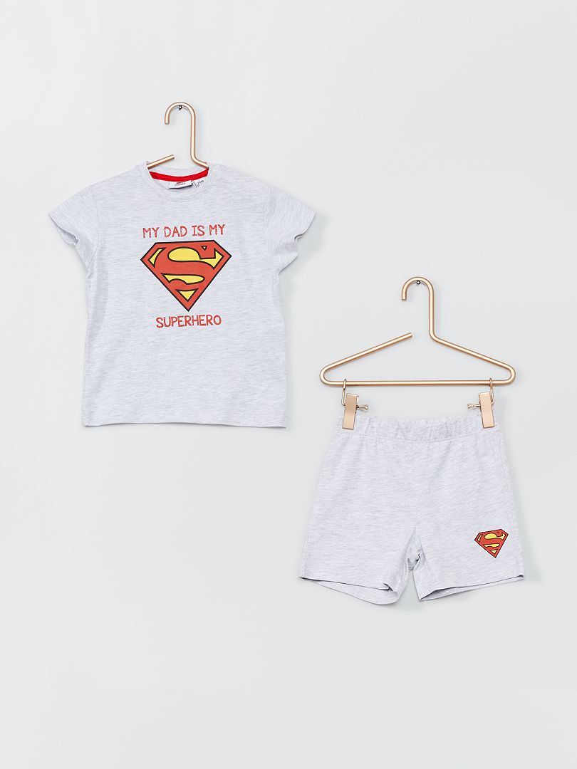 Pyjama 2 pièces 'Superman' gris - Kiabi