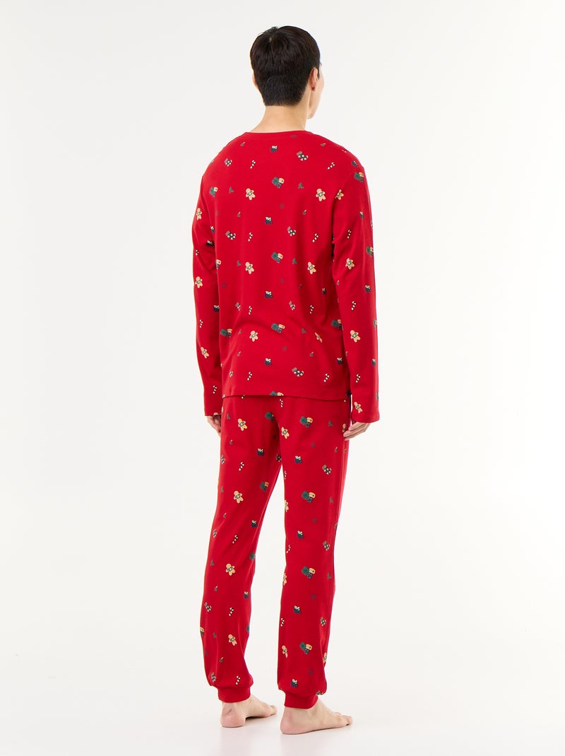 Pyjama 2 pièces t-shirt + pantalon 'Noël' - 2 pièces Rouge - Kiabi
