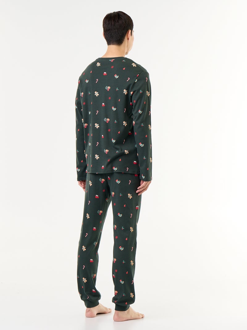 Pyjama 2 pièces t-shirt + pantalon 'Noël' - 2 pièces Vert - Kiabi