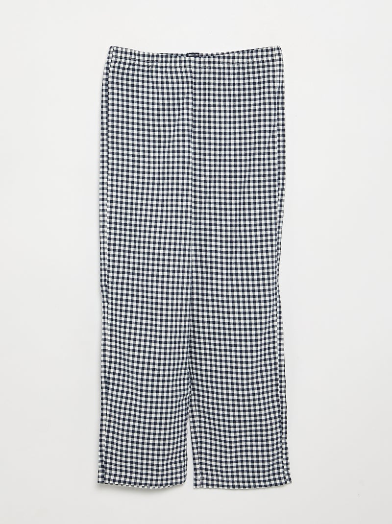 Pyjama à carreaux en flanelle Bleu - Kiabi