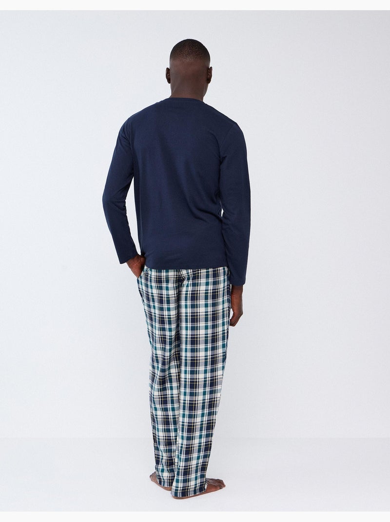 Pyjama à carreaux, mo fashion Bleu - Kiabi