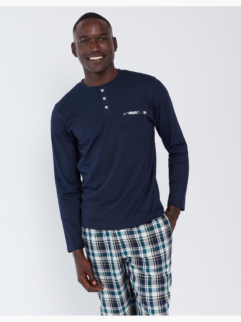 Pyjama à carreaux, mo fashion Bleu - Kiabi