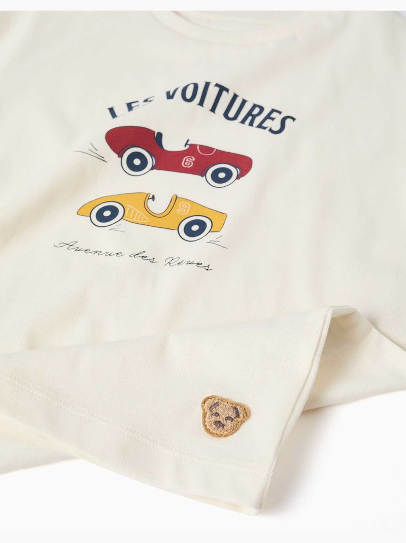 Pyjama à manches courtes avec imprimé voitures de course Blanc - Kiabi