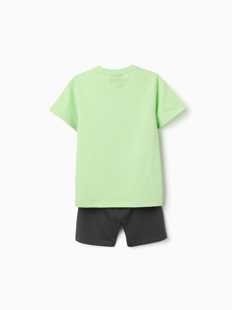 Pyjama à manches courtes en coton avec imprimé Minecraft Vert clair - Kiabi
