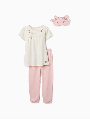Pyjama à manches courtes en coton avec masque rembourré