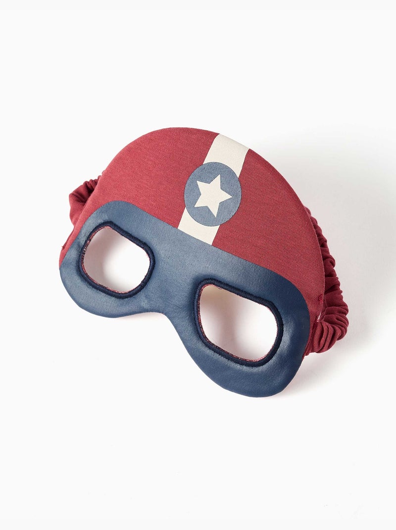 Pyjama à manches courtes en coton avec masque rembourré Rouge foncé - Kiabi