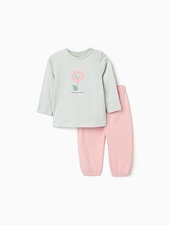 Pyjama à manches longues avec imprimé de fleurs