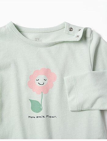 Pyjama à manches longues avec imprimé de fleurs