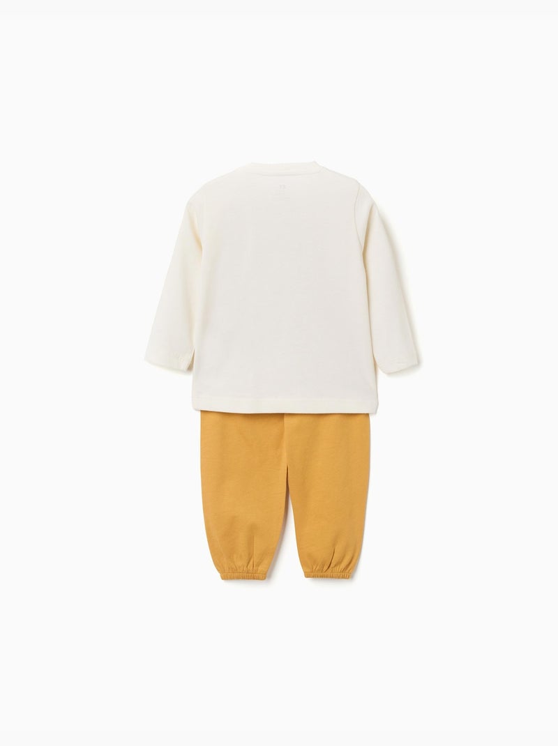 Pyjama à manches longues avec imprimé de voitures de course Blanc - Kiabi