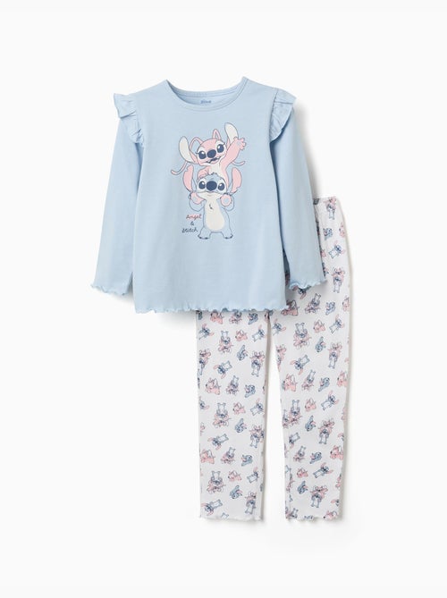 Pyjama à manches longues avec imprimé Stitch & Angel - Kiabi