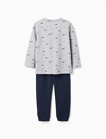 Pyjama à manches longues avec motif de voitures de course