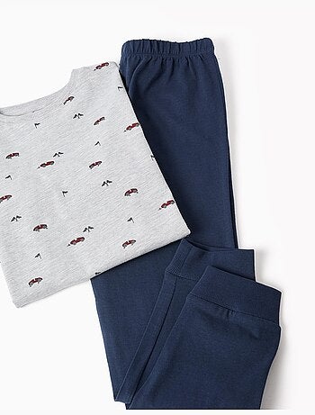 Pyjama à manches longues avec motif de voitures de course