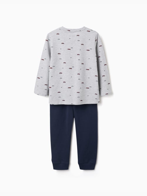 Pyjama à manches longues avec motif de voitures de course - Kiabi