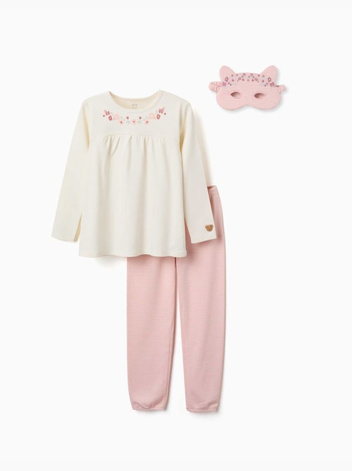 Pyjama à manches longues en coton avec masque rembourré - Kiabi Pyjama à manches longues en coton avec masque rembourré - Kiabi