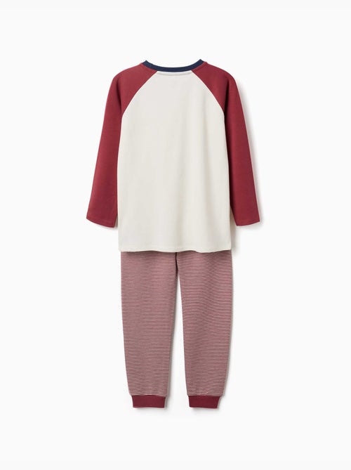 Pyjama à manches longues en coton avec masque rembourré - Kiabi